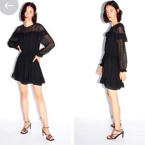Zara long sleeve dress with ruffles sz L